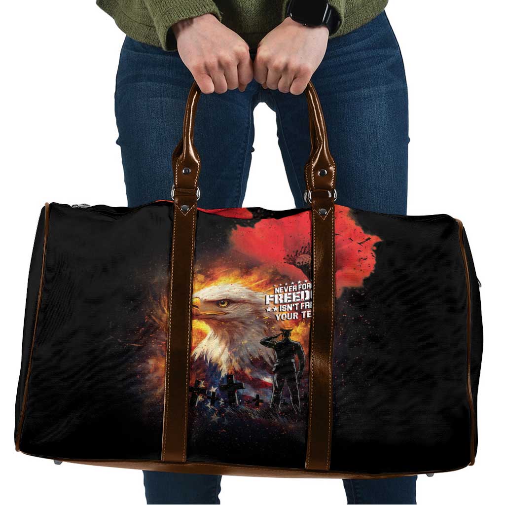 US Memorial Day Personalized Travel Bag May We Never Forget Freedom Isnt Free