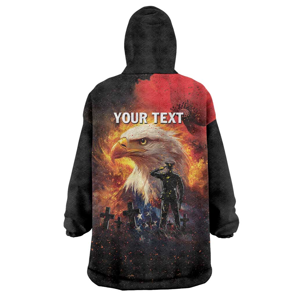 US Memorial Day Personalized Wearable Blanket Hoodie May We Never Forget Freedom Isnt Free