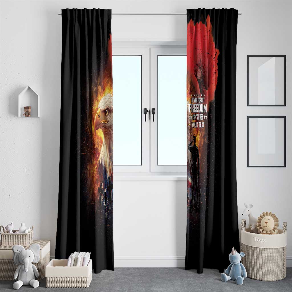 US Memorial Day Personalized Window Curtain May We Never Forget Freedom Isnt Free