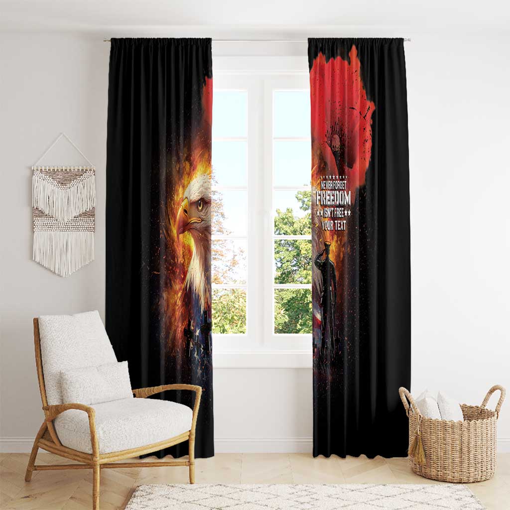 US Memorial Day Personalized Window Curtain May We Never Forget Freedom Isnt Free