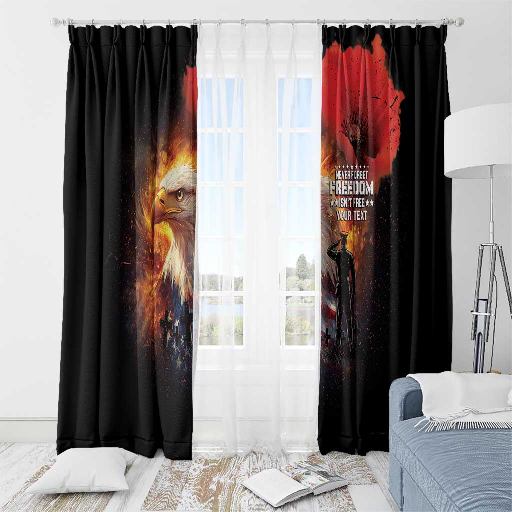US Memorial Day Personalized Window Curtain May We Never Forget Freedom Isnt Free