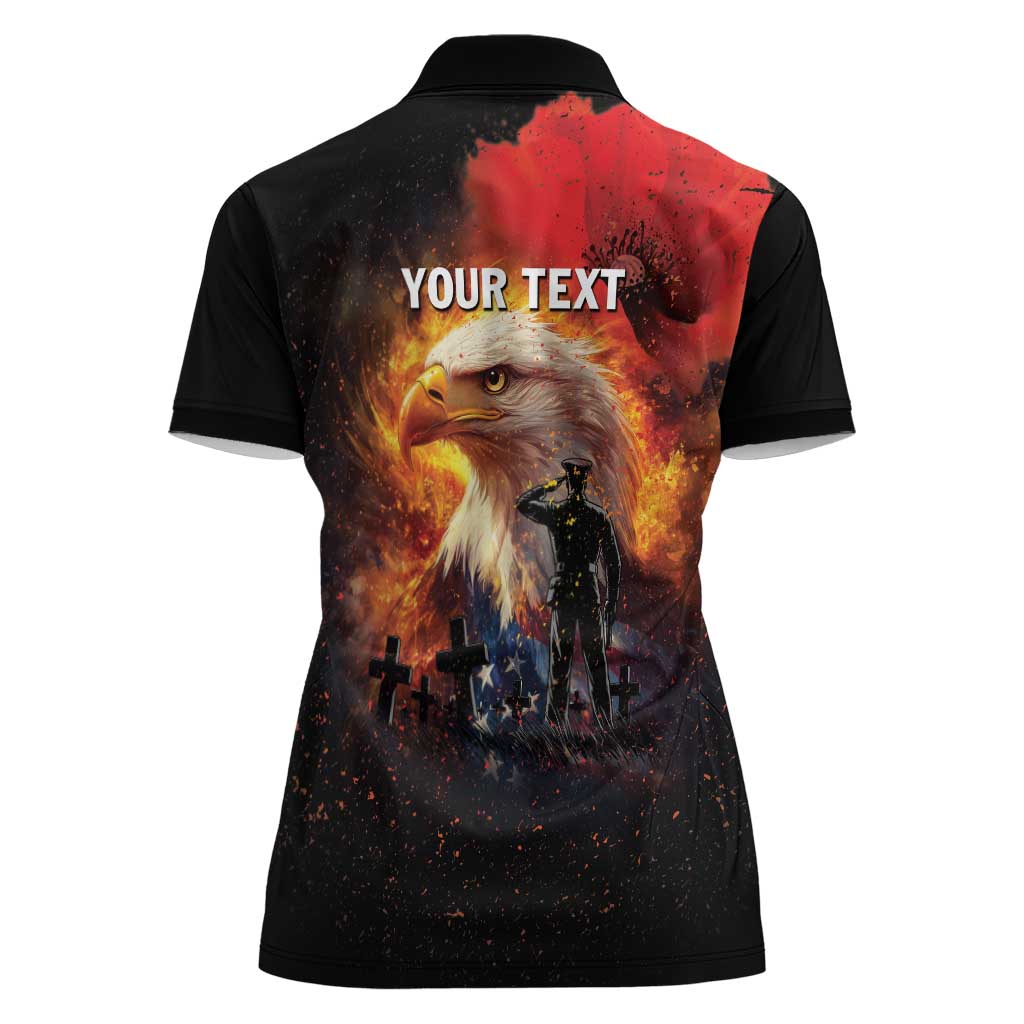 US Memorial Day Personalized Women Polo Shirt May We Never Forget Freedom Isnt Free