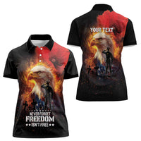 US Memorial Day Personalized Women Polo Shirt May We Never Forget Freedom Isnt Free