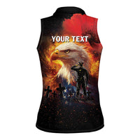 US Memorial Day Personalized Women Sleeveless Polo Shirt May We Never Forget Freedom Isnt Free