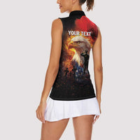 US Memorial Day Personalized Women Sleeveless Polo Shirt May We Never Forget Freedom Isnt Free