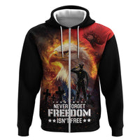 US Memorial Day Personalized Zip Hoodie May We Never Forget Freedom Isnt Free