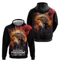 US Memorial Day Personalized Zip Hoodie May We Never Forget Freedom Isnt Free