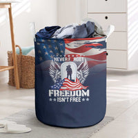 Never Forget Freedom American Memorial Day Laundry Basket