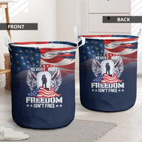 Never Forget Freedom American Memorial Day Laundry Basket