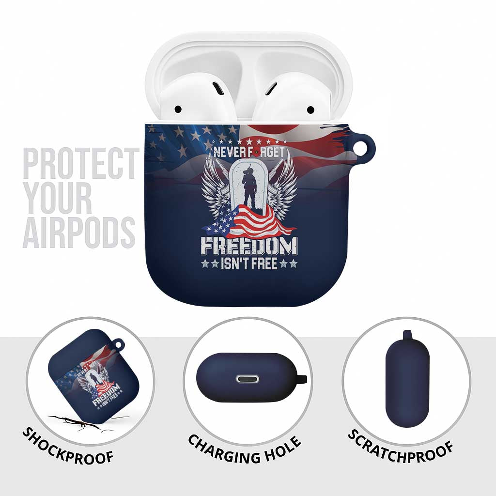 Never Forget Freedom American Memorial Day AirPods Case
