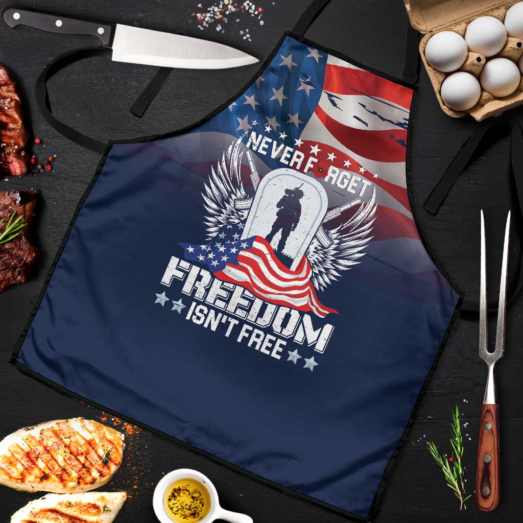 Never Forget Freedom American Memorial Day Apron