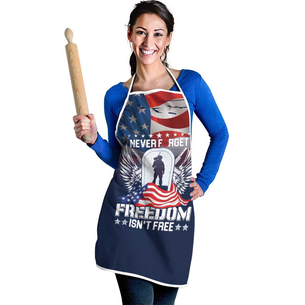 Never Forget Freedom American Memorial Day Apron