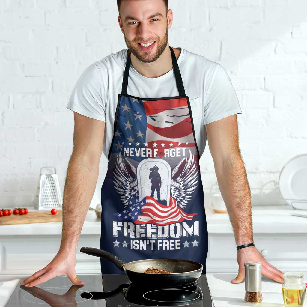 Never Forget Freedom American Memorial Day Apron