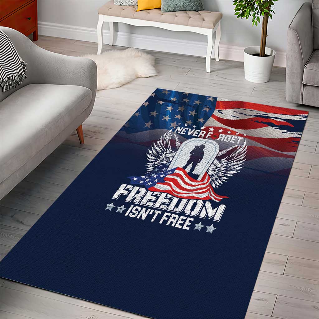 Never Forget Freedom American Memorial Day Area Rug