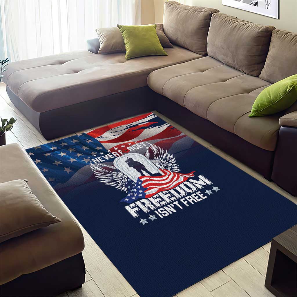 Never Forget Freedom American Memorial Day Area Rug