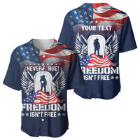 Never Forget Freedom American Memorial Day Personalized Baseball Jersey