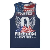 Never Forget Freedom American Memorial Day Personalized Basketball Jersey