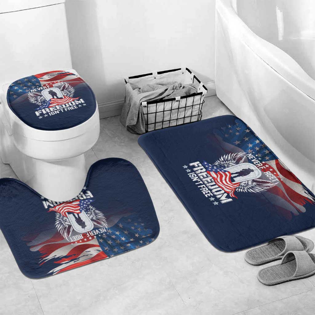 Never Forget Freedom American Memorial Day Bathroom Set