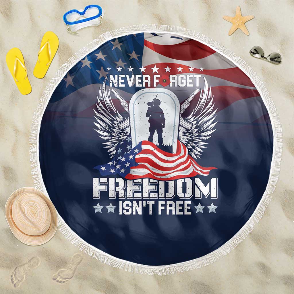 Never Forget Freedom American Memorial Day Beach Blanket