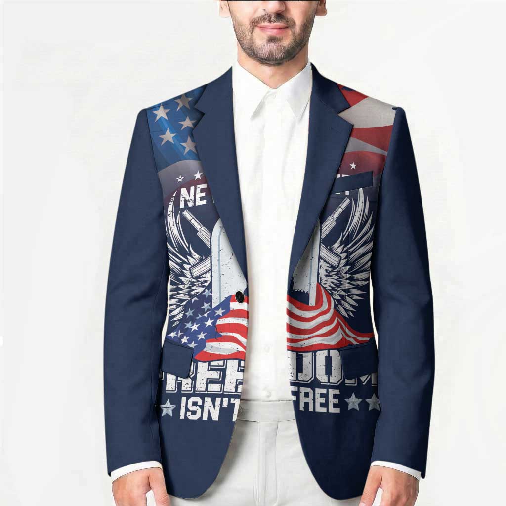 Never Forget Freedom American Memorial Day Personalized Blazer