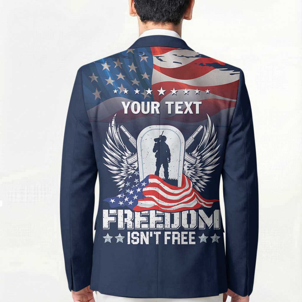 Never Forget Freedom American Memorial Day Personalized Blazer