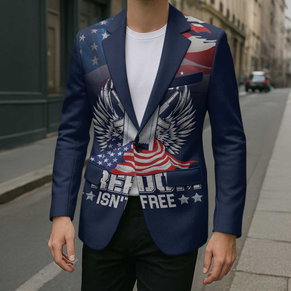 Never Forget Freedom American Memorial Day Personalized Blazer