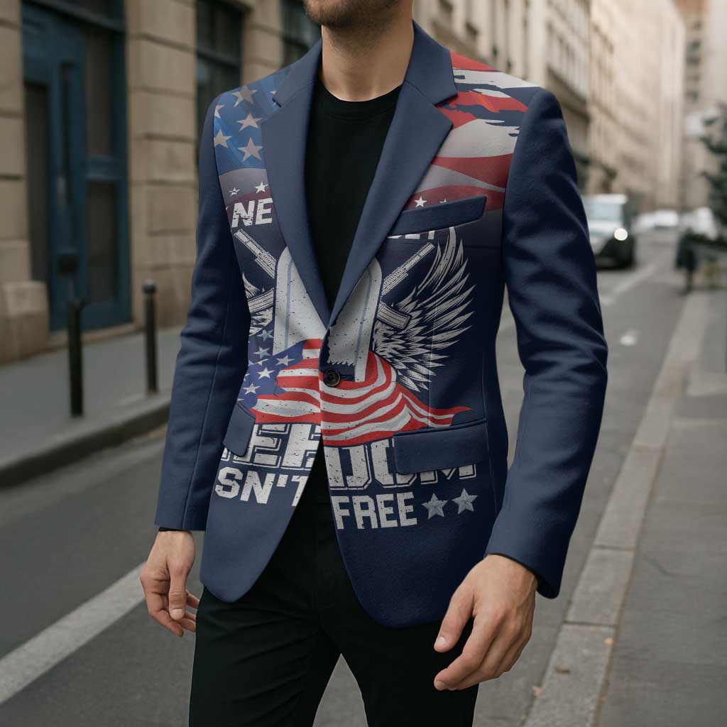 Never Forget Freedom American Memorial Day Personalized Blazer