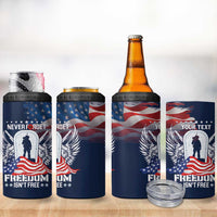 Never Forget Freedom American Memorial Day Personalized 4 in 1 Can Cooler Tumbler