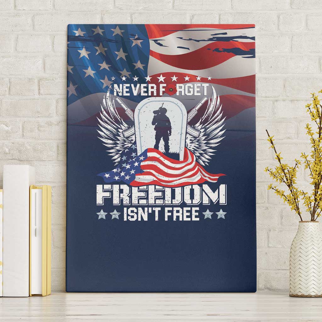 Never Forget Freedom American Memorial Day Canvas Wall Art