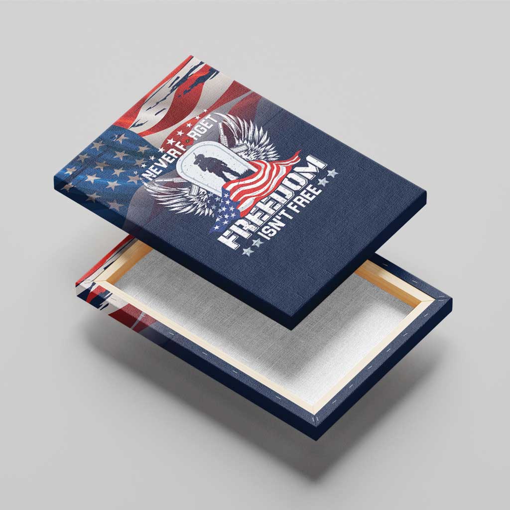 Never Forget Freedom American Memorial Day Canvas Wall Art