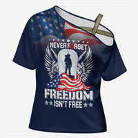 Never Forget Freedom American Memorial Day Personalized Cross Shoulder Shirt