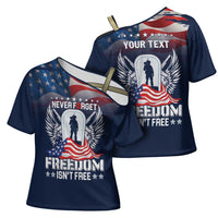 Never Forget Freedom American Memorial Day Personalized Cross Shoulder Shirt
