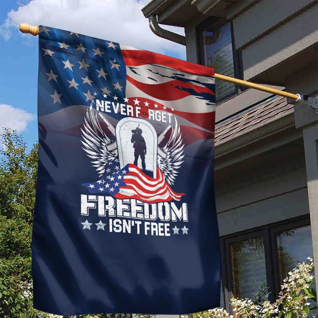 Never Forget Freedom American Memorial Day Garden Flag