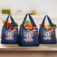Never Forget Freedom American Memorial Day Grocery Bag