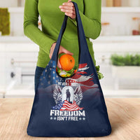 Never Forget Freedom American Memorial Day Grocery Bag
