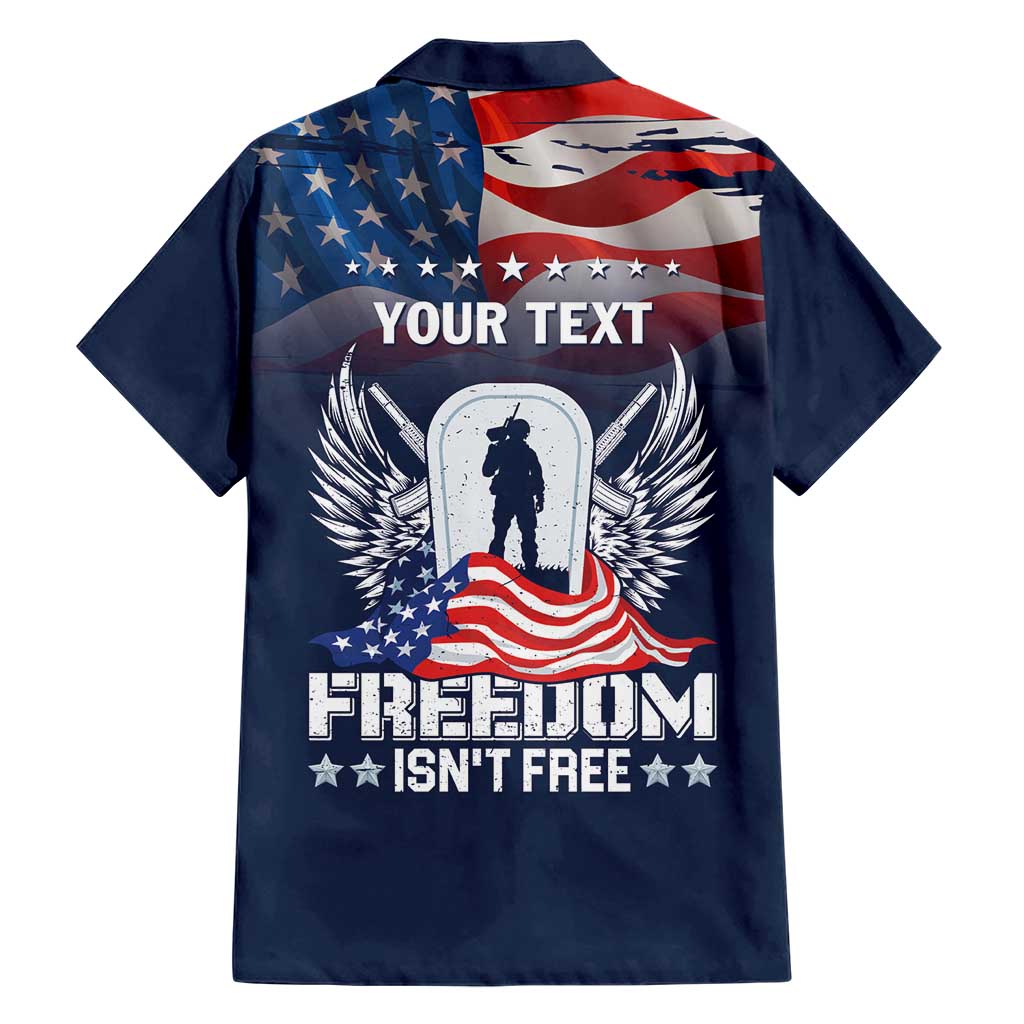 Never Forget Freedom American Memorial Day Personalized Hawaiian Shirt