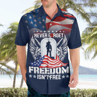 Never Forget Freedom American Memorial Day Personalized Hawaiian Shirt