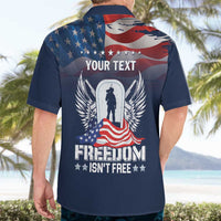 Never Forget Freedom American Memorial Day Personalized Hawaiian Shirt