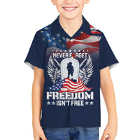 Never Forget Freedom American Memorial Day Personalized Hawaiian Shirt