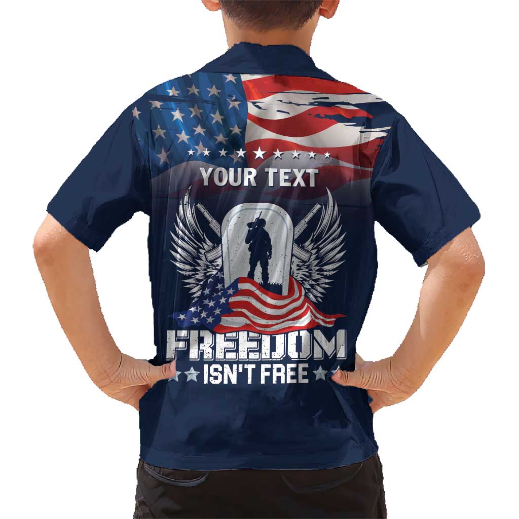 Never Forget Freedom American Memorial Day Personalized Hawaiian Shirt