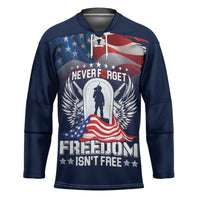 Never Forget Freedom American Memorial Day Personalized Hockey Jersey
