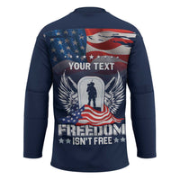 Never Forget Freedom American Memorial Day Personalized Hockey Jersey