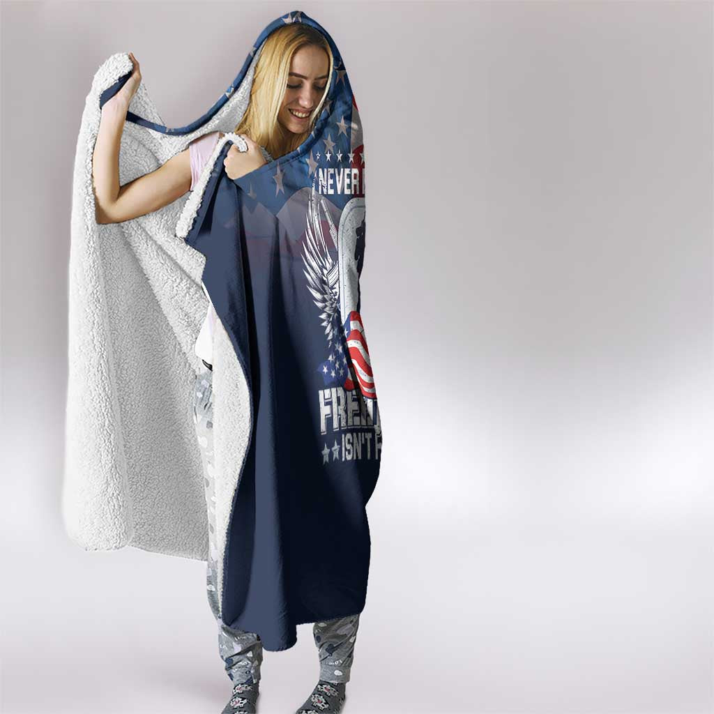 Never Forget Freedom American Memorial Day Hooded Blanket