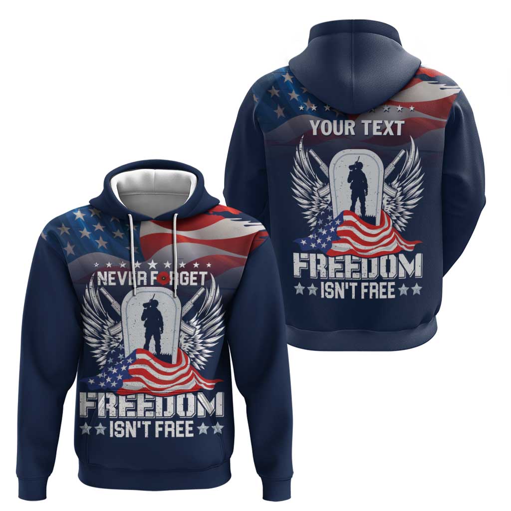 Never Forget Freedom American Memorial Day Personalized Hoodie