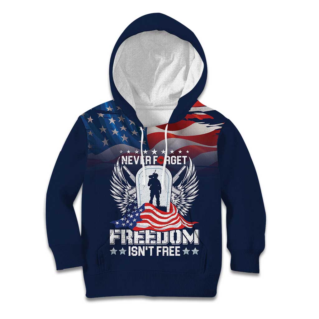 Never Forget Freedom American Memorial Day Personalized Kid Hoodie