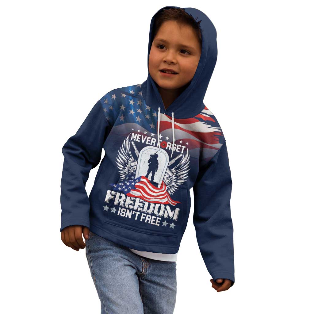Never Forget Freedom American Memorial Day Personalized Kid Hoodie