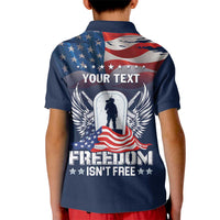 Never Forget Freedom American Memorial Day Personalized Kid Polo Shirt