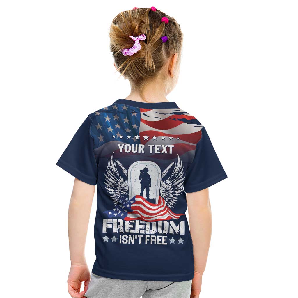 Never Forget Freedom American Memorial Day Personalized Kid T Shirt