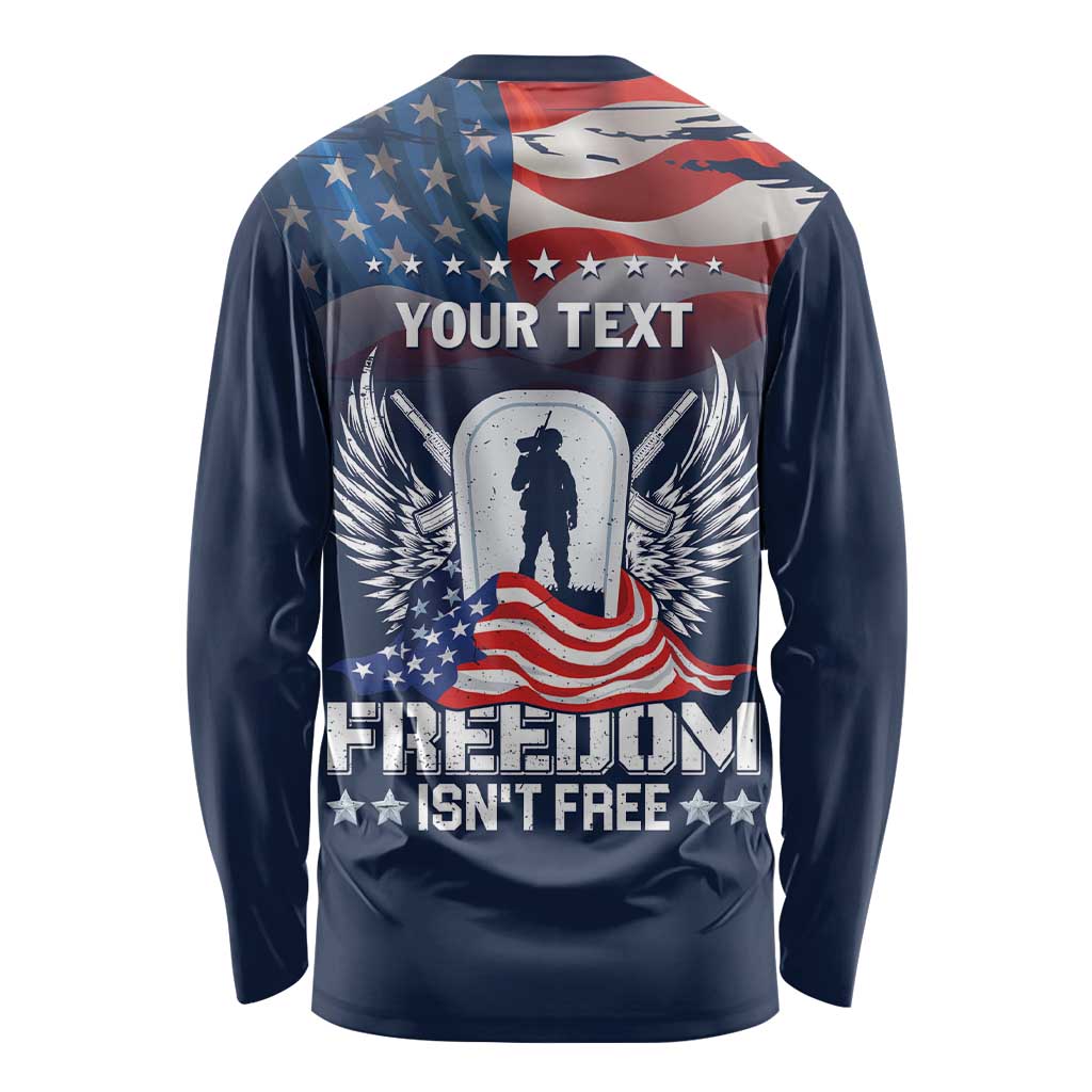 Never Forget Freedom American Memorial Day Personalized Long Sleeve Shirt
