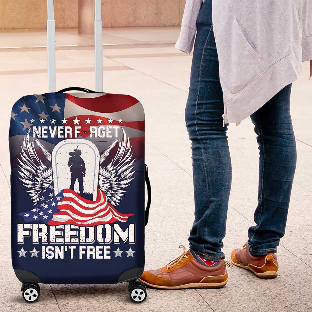 Never Forget Freedom American Memorial Day Luggage Cover